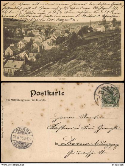 Ansichtskarte Geyer Stadtpartie 1905