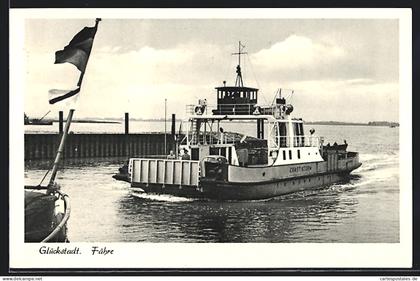 AK Glückstadt, Dampfer-Fähre Ernst Sturm