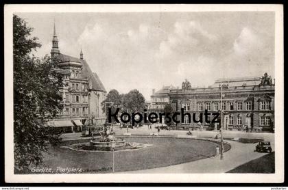 ALTE POSTKARTE GÖRLITZ POSTPLATZ STRASSENBAHN AUTO Zgorzelec AK Ansichtskarte postcard cpa
