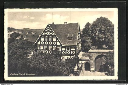 AK Gössnitz /Thür., Pfarrhaus aus der Vogelschau