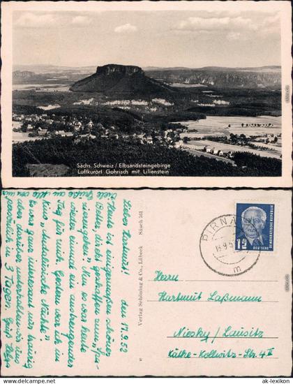 Ansichtskarte Gohrisch (Sächs. Schweiz) Gohrisch mit Lilienstein 1952