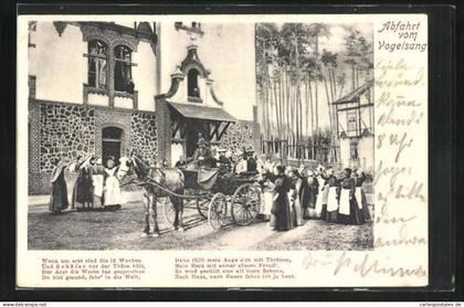AK Gommern, Gasthaus Vogelsang, Abschied, Lied