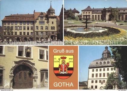Gotha Thueringen Hauptmarkt Rathaus Orangerie Haus Zur Goldenen Schelle Portal S