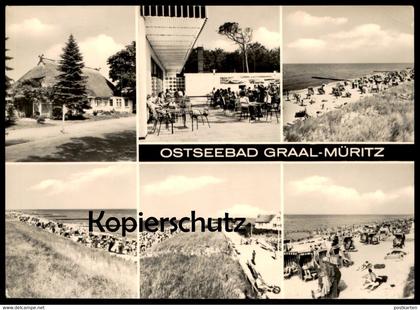 ÄLTERE POSTKARTE OSTSEEBAD GRAAL-MÜRITZ STRAND GASTSTÄTTE KREIS ROSTOCK cpa postcard Ansichtskarte AK