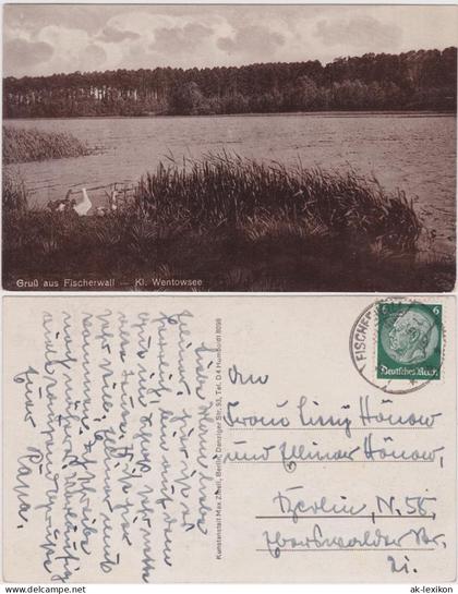 Ansichtskarte Fischerwall-Gransee Fischerwall - Kl. Wentowsee 1940