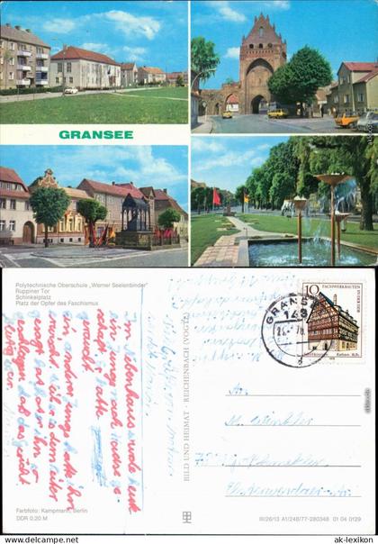 Gransee  Oberschule Werner Seelenbinder, Ruppiner Tor, Schinkelplatz  1978