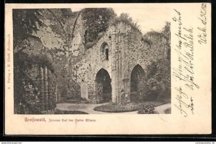 AK Greifswald, Innerer Hof der Ruine Eldena