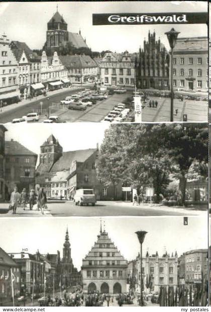 Greifswald Mecklenburg Vorpommern Greifswald Platz Rathaus x 1977
