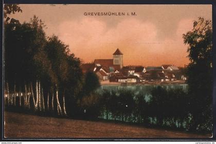 AK Grevesmühlen i. M., Stadtansicht mit Kirche und See