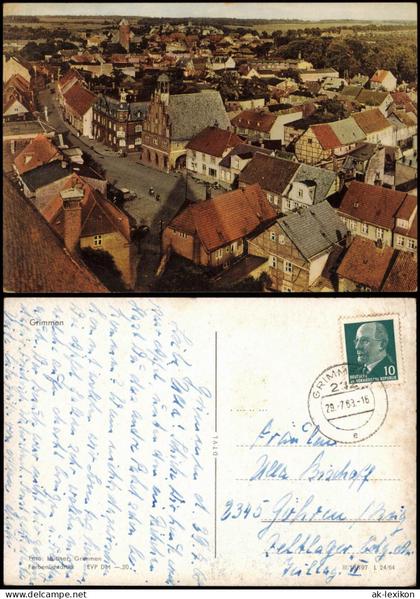 Ansichtskarte Grimmen Stadt und Strassenblick 1964