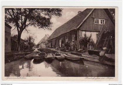 39021425 - Leipe im Spreewald mit Bootshafen gelaufen von 1929. Gute Erhaltung.