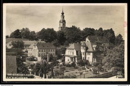 AK Grossröhrsdorf, Am Kirschberg, Kirche und Wohnhäuser