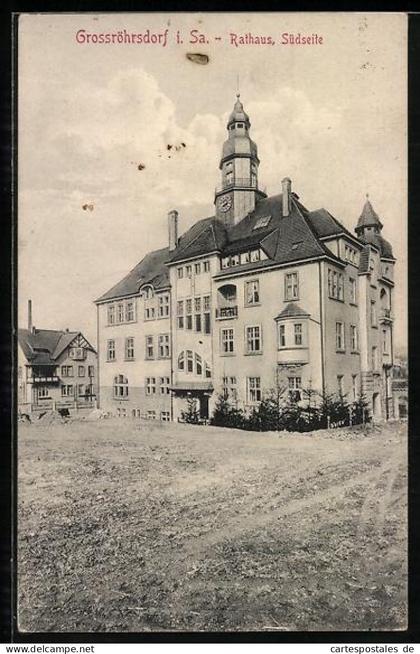 AK Grossröhrsdorf i. Sa., Südseite des Rathauses