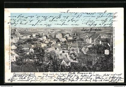 AK Grossröhrsdorf, Teilansicht mit Blick zur Schule