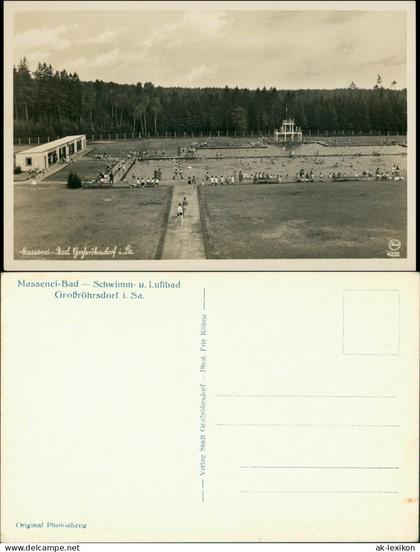 Ansichtskarte Großröhrsdorf Massenei Schwimmbad 1930