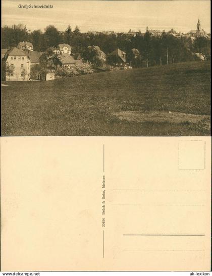Ansichtskarte Großschweidnitz (OL) Swóca Stadtpartie 1922