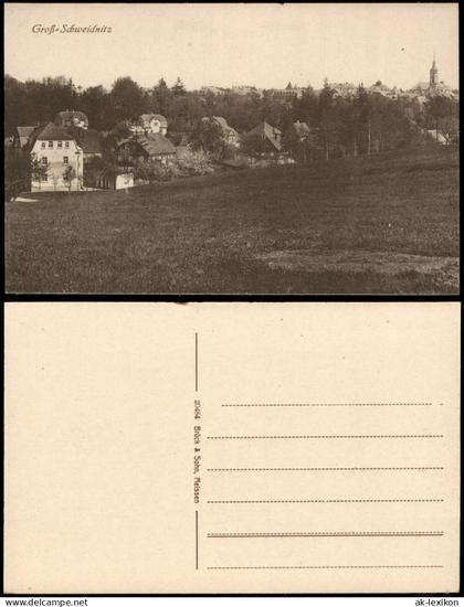 Ansichtskarte Großschweidnitz (OL) Swóńca Stadtpartie 1922