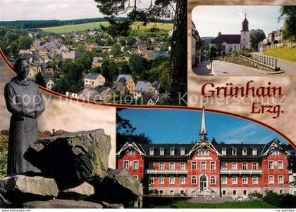 Gruenhain Erzgebirge Ortsansicht Moench Stadtkirche AWO Mutter Kind Kurhaus