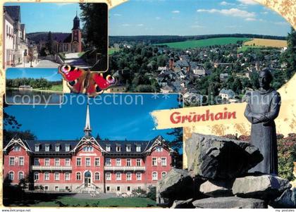 Gruenhain Erzgebirge Stadtkirche Mutter Kind Heim Badesee Moench Stadtansicht