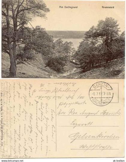 Ansichtskarte Grunewald-Berlin Grunewald - Am Dachsgrund 1917