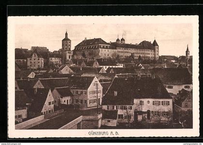 AK Günzburg a. D., Teilansicht mit Schloss