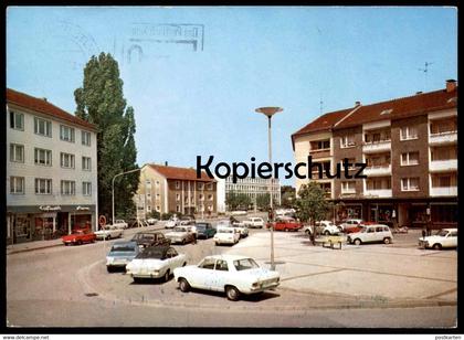 ÄLTERE POSTKARTE GÜTERSLOH BERLINER PLATZ MIT BLICK ZUM AMTSGERICHT Opel Renault R4 Ford Auto car AK Ansichtskarte