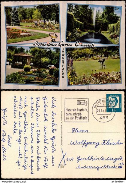 Ansichtskarte Gütersloh Botanischer Garten, MB 1965