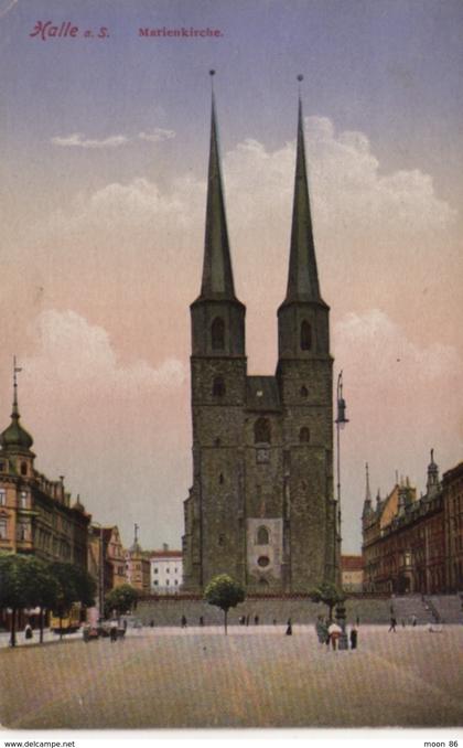ALLEMAGNE - SAXE ANHALT - HALLE A S.  PLACE DE L EGLISE