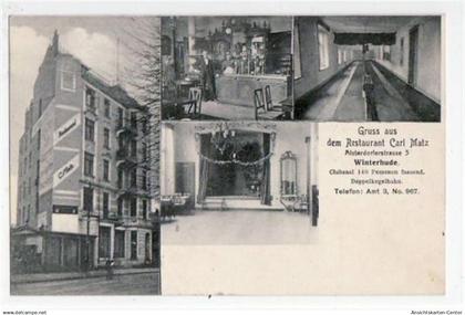 39067975 - Hamburg Nord Winterhude, 4 Abbildungen, Restaurant Carl Matz gelaufen, 1908. Gute Erhaltung.