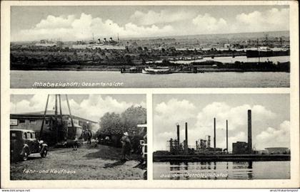 CPA Hamburg Mitte Finkenwerder, Teilansichten vom Hafen, Fähr und Kaufhaus, Petroleumhafen, Panorama