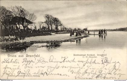 CPA Hamburg Wandsbek Bramfeld, Restaurant Seehof, Strand