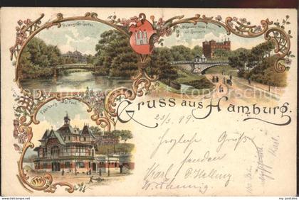 HAMBURG  CITY Faehrhaus St Pauli Botanischer Garten Karsten Miles Bruecke mit Se