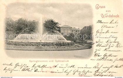 Wandsbek Springbrunnen und Gymnasium