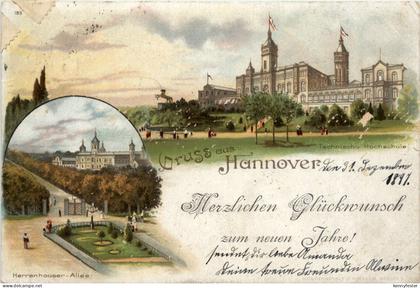 Gruss aus Hannover - Litho - Mercur Hannover