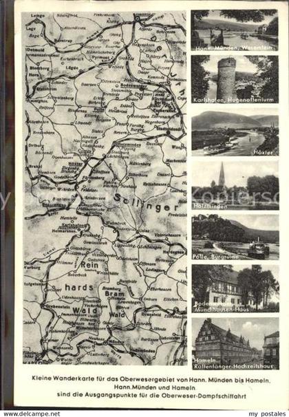 Hannoversch Muenden Kleine Wanderkarte Muenden Karlshafen