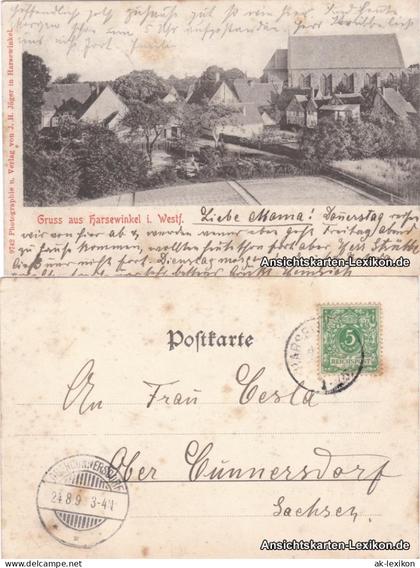 Ansichtskarte Harsewinkel Partie in der Stadt 1899
