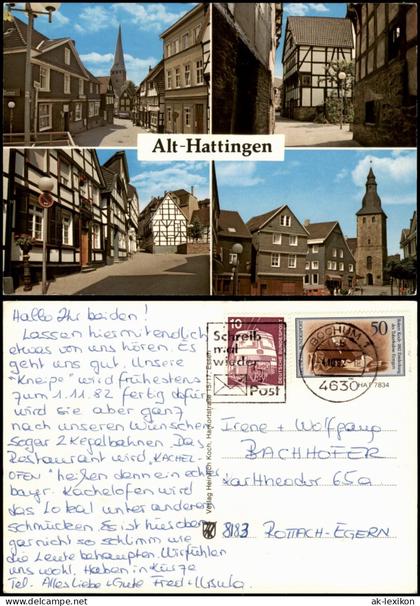 Ansichtskarte Hattingen Alt-Hattingen Ortsansichten (Mehrbildkarte) 1980