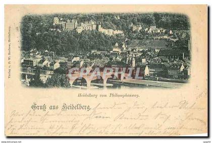 CPA Gruss aus Heidelberg Heidelberg Philosophenweg (carte 1899)