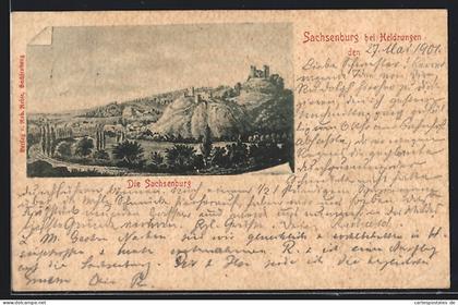 AK Sachsenburg bei Heldrungen, Blick auf die Sachsenburg