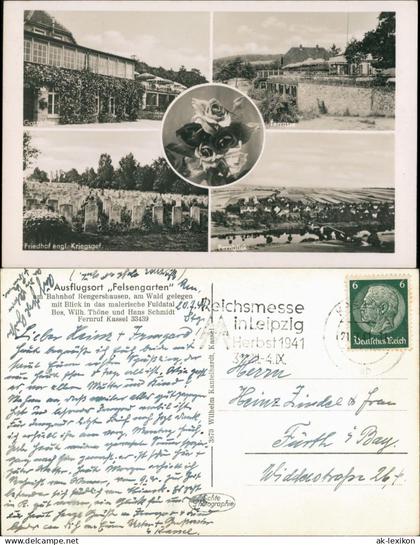 Ansichtskarte Rengershausen-Baunatal Ausflugsort Felsengarten 1941