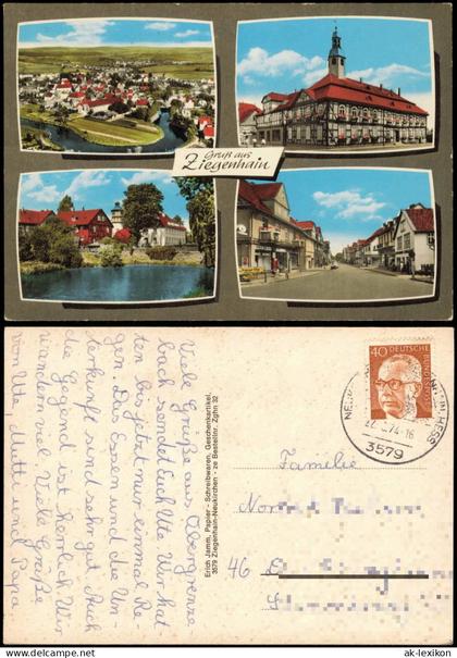 Ansichtskarte Ziegenhain-Schwalmstadt 4 Bild Straße Rathaus Luftbild 1974