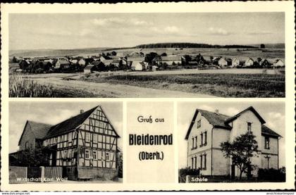 CPA Bleidenrod Homberg an der Ohm im Vogelsbergkreis, Ortsansicht, Wirtschaft, Schule