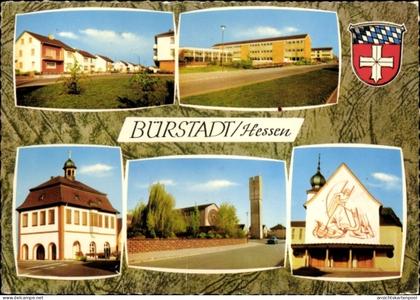 CPA Bürstadt in Hessen, Kirche, Straßenansicht, Häuser