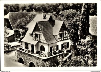 CPA Erfelden Riedstadt am Rhein Hessen, Gaststätte Forsthaus Kühkopf, Fachwerkhaus