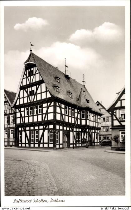 CPA Schotten im Vogelsbergkreis Hessen, Partie am Rathaus, Fachwerkhaus
