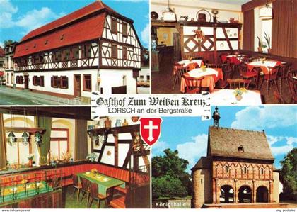 Lorsch Hessen Gasthof zum weissen Kreuz Gastraum Koenigshalle Historisches Gebae