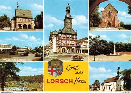 Lorsch Hessen Koenigshalle Kloster Vorkirche Rathaus Schule Brunnen Freibad KIrc
