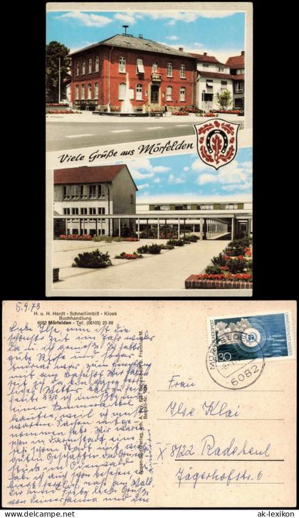Mörfelden-Mörfelden-Walldorf Ortsansichten mit Rathaus und Schule 1973