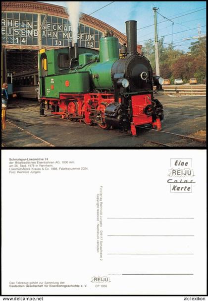 Viernheim Schmalspur-Lokomotive 74 der Mittelbadischen Eisenbahnen AG 1976