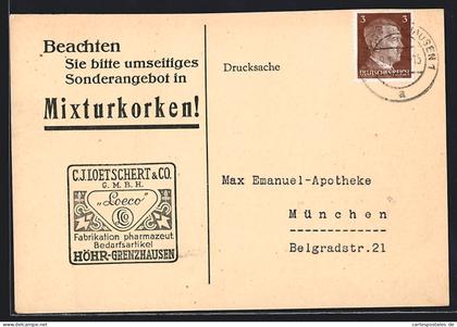 AK Höhr-Grenzhausen, Korrespondenzkarte C. J. Loetschert & Co. GmbH